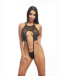 Femme X Bodysuit Black Mesh O/S