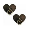 Neva Nude After Midnight Black Glitter Gold Hoop I Heart U Nipple Cover Pasties