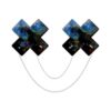Neva Nude Midnight Sky Black Wet Holographic Vinyl Chained X Factor Nipple Cover Pasties