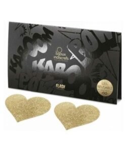 Bijoux Indiscrets Flash Reusable Glitter Pasties Heart Gold