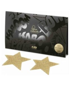 Bijoux Indiscrets Flash Reusable Glitter Pasties Star Gold