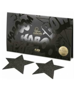 Bijoux Indiscrets Flash Reusable Glitter Pasties Star Black