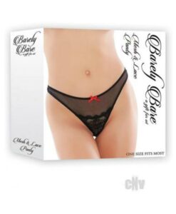 Barely Bare Mesh & Lace Panty Black Os