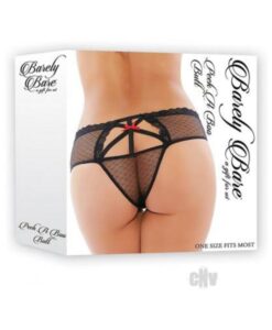 Barely Bare Peek-a-boo Butt Panty Black Os