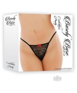 Barely Bare Crotchless Panty Black O/S