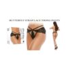 Barely Bare Butterfly Strap Lace Thong Panty Black O/s