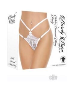 Barely Bare White Diamond Thong Panty White O/s