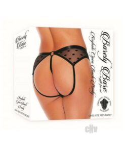 Barely B Keyhole Open Back Panty Blk Os