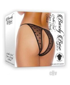 Barely B Polka Dot Open Panty Blk