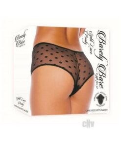 Barely B Split Lace Panty O/s Black