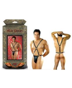 Male Power Fetish Warrior Criss-cross Body Harness Black L/xl