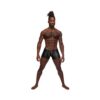 Fetish Poseidon Nylon Spandex Tear Off Cup Thong Short Black S/m