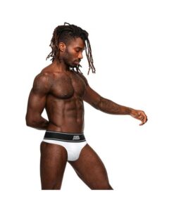 Male Power Modal Rib Bong Thong White S/m