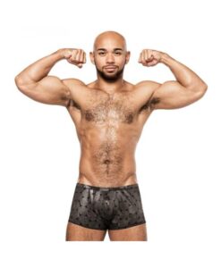 Male Power Round About Mini Short Silver M