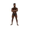 Male Power Sassy Lace Mini Short Sheer Pouch Black L