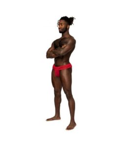 Male Power Sassy Lace Skirt Jock Red S/m