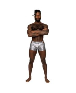 Male Power S'naked Pouch Short Silver/black Xl