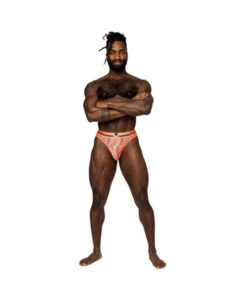 Male Power Rude Awakening Strap Thong Neon Orange S/m