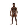 Male Power S'naked Criss Cross Thong Silver/black S/m