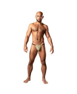 Male Power Cabana Banana Posing Strap Yellow/grey O/s