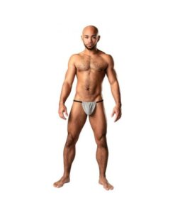 Male Power Labyrinth Posing Strap Grey Weave O/s