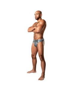 Male Power Dirty Denim Thong Denim Print S/m
