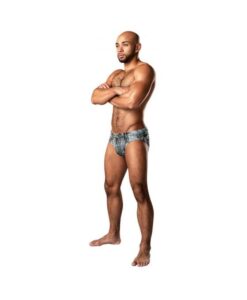 Male Power Dirty Denim Bikini Denim Print L