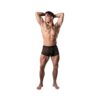 Male Power Show Stopper Mini Short Silver Mesh Dot L