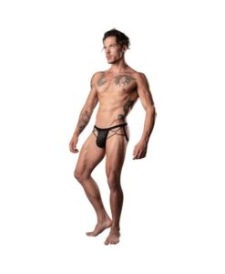 Male Power Show Stopper Jock Silver Mesh Dot L/xl