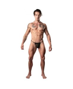 Male Power Show Stopper Posing Strap Silver Mesh Dot O/s