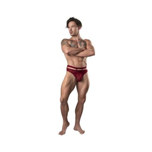 Lucifer Cutout Thong Burgundy L/xl - Image 2