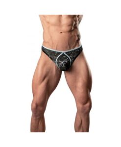 Alternative view of Male Power Marble Mesh Mini Thong Black S/m