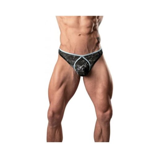 Male Power Marble Mesh Mini Thong Black L/xl - Image 2