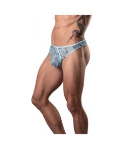 Marble Mesh Mini Thong Light Blue L/xl