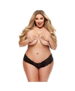 Secret Lace Boyshort Remote Q/s Black