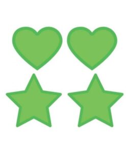 Peekaboo Gitd Hearts/stars Green