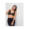 Kixies Peek-a-boo Black Lace Bralette Medium