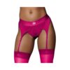 Ouch! Vibrating Strap-on Thong With Adjustable Garters Pink M/l