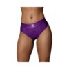 Ouch! Vibrating Strap-on Thong With Removable Butt Straps Purple M/l