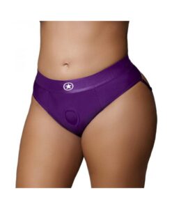 Ouch! Vibrating Strap-on Thong With Removable Butt Straps Purple Xl/xxl