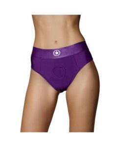 Ouch! Vibrating Strap-on Thong With Removable Butt Straps Purple Xs/s