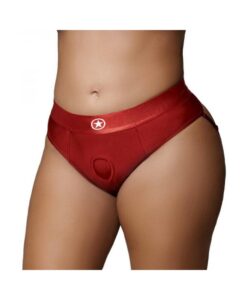 Ouch! Vibrating Strap-on Thong With Removable Butt Straps Red Xl/xxl