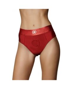 Ouch! Vibrating Strap-on Thong With Removable Butt Straps Red Xs/s
