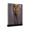 Le Desir Fishnet And Lace Garterbelt Stockings Midnight Green Queen Size