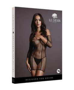 Le Desir Duo Net Sleeved Mini Dress