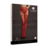 Le Desir Suspender Rhinestone Pantyhose Red