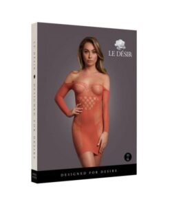 Le Desir Long-sleeved Net Mini Dress Sunset Glow O/s