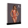Le Desir V-neck Teddy With Opaque Panels Sunset Glow O/s