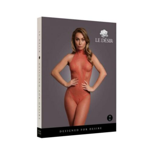Le Desir Fishnet And Lace Bodystocking Sunset Glow O/s