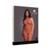 Le Desir Fishnet And Lace Bodystocking Sunset Glow Queen Size